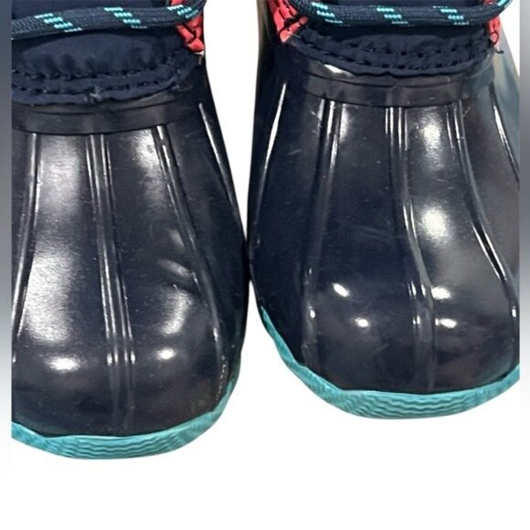 Sperry Girls Saltwater Jr Waterproof Boots Navy/Multicolor Size 10M New In Box - Picture 6 of 11